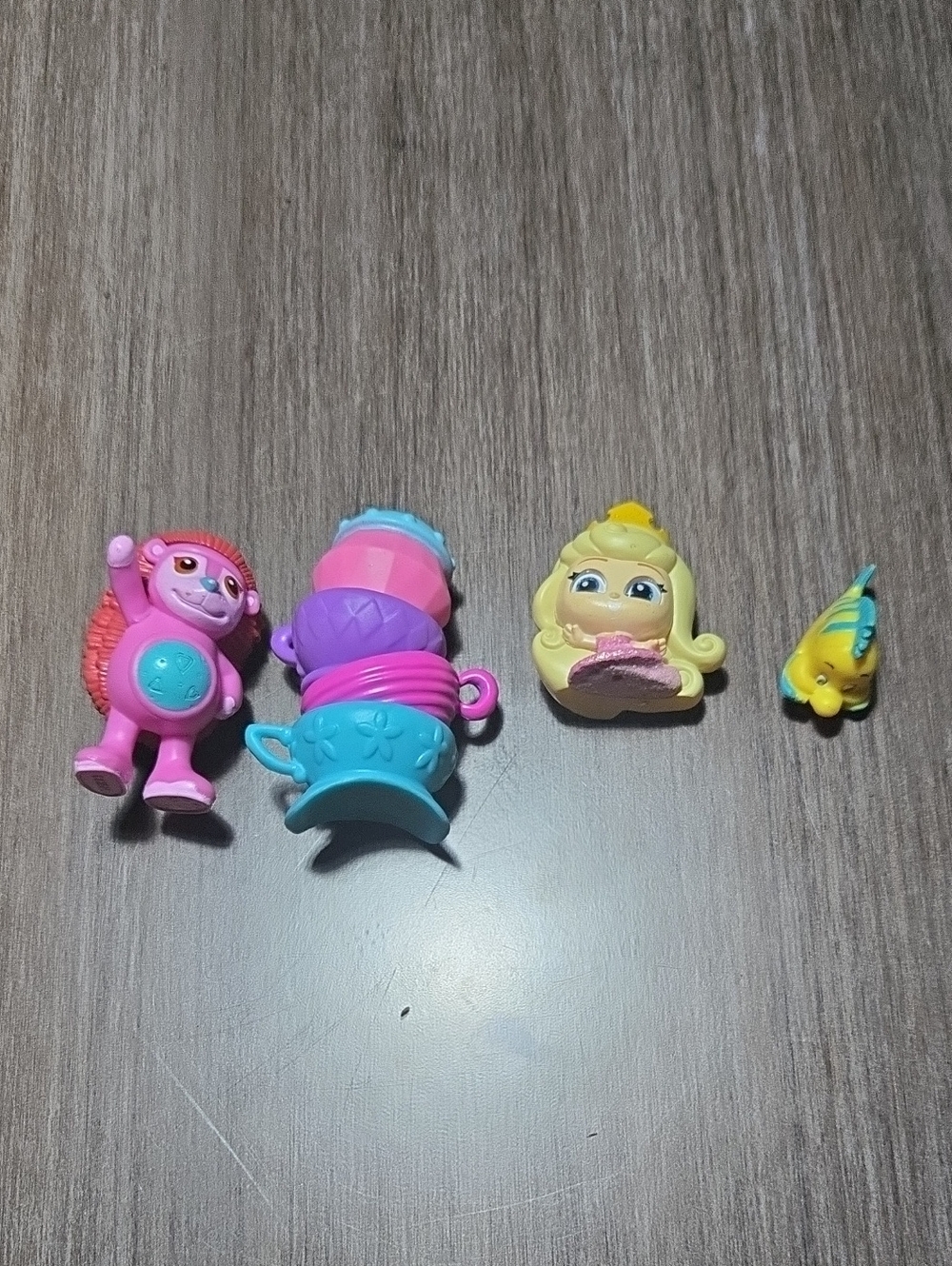 Source Unknown Pink, Blue, Purple & Yellow Mini Character Tea Set